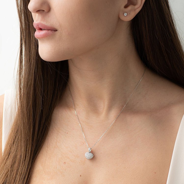 Золотий кулон "Серце" з діамантами п247 від ювелірного магазину Онікс - 1