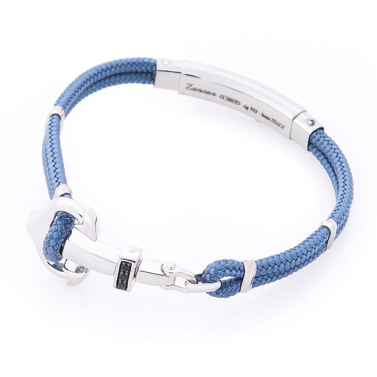 Мужской браслет из кевлара с серебром "Якорь" ZANCAN EXB623-AV от ювелирного магазина Оникс - 6