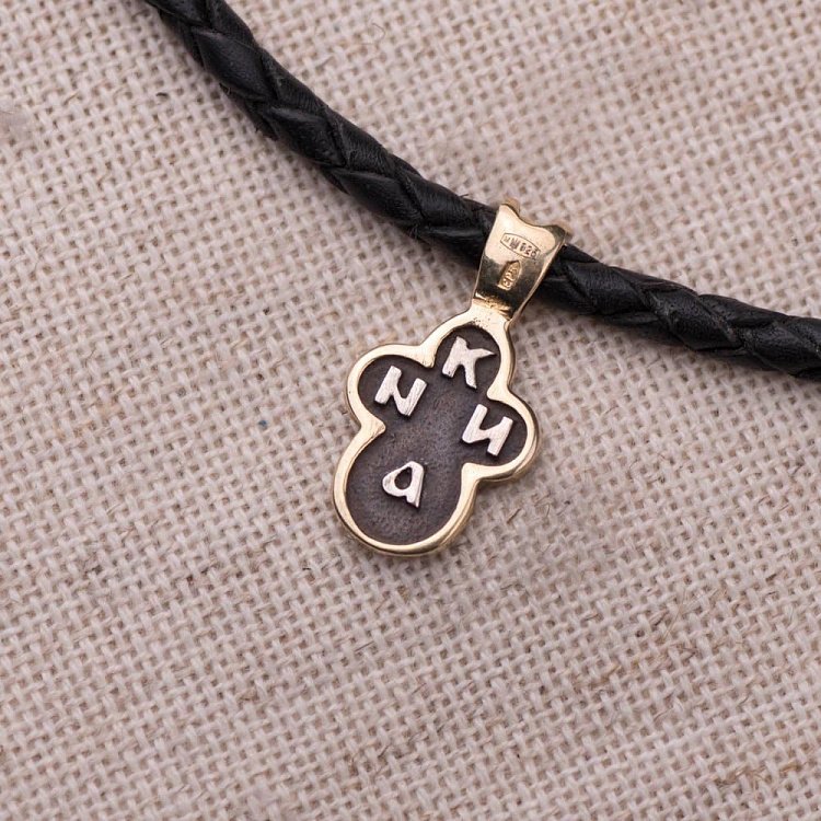 Серебряный крестик православный с позолотой 131768 от ювелирного магазина Оникс - 9