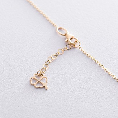 Золотое колье "Клевер" (оникс) кол01662 №4