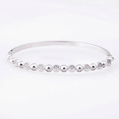 Золотой браслет с шариками (фианиты) б02781 №2