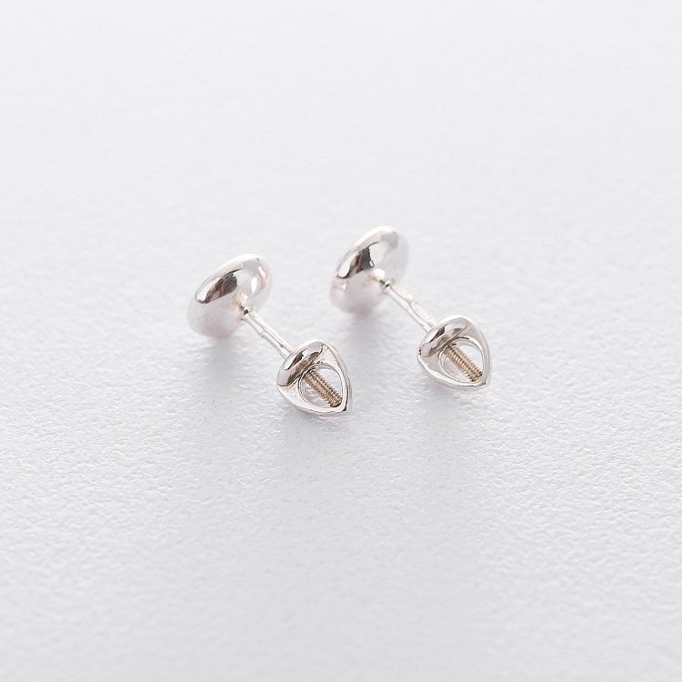 Серебряные серьги-пусеты с розовым топазом 122167 от ювелирного магазина Оникс - 3