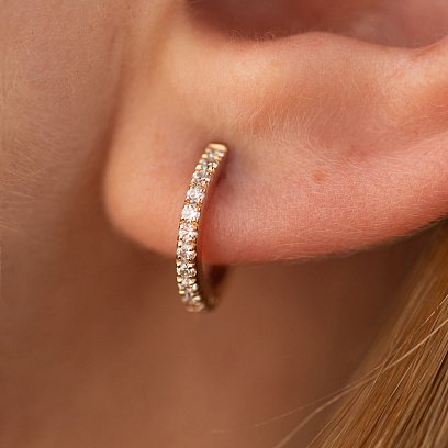 Золоті сережки з фіанітами с09136 №4