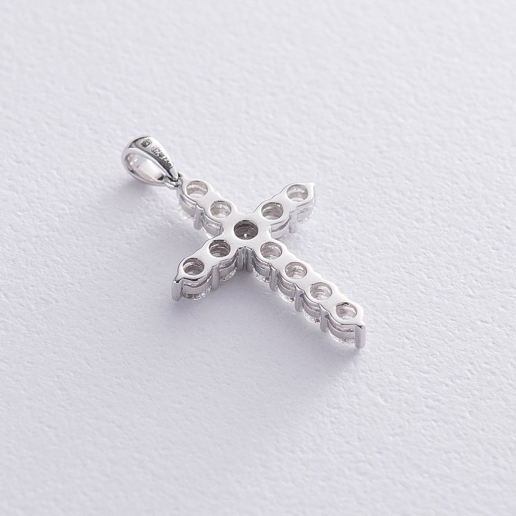 Золотой крестик с бриллиантами пб0235ri - 2 Золотой крестик с бриллиантами пб0235ri от ювелирного магазина Оникс - 2