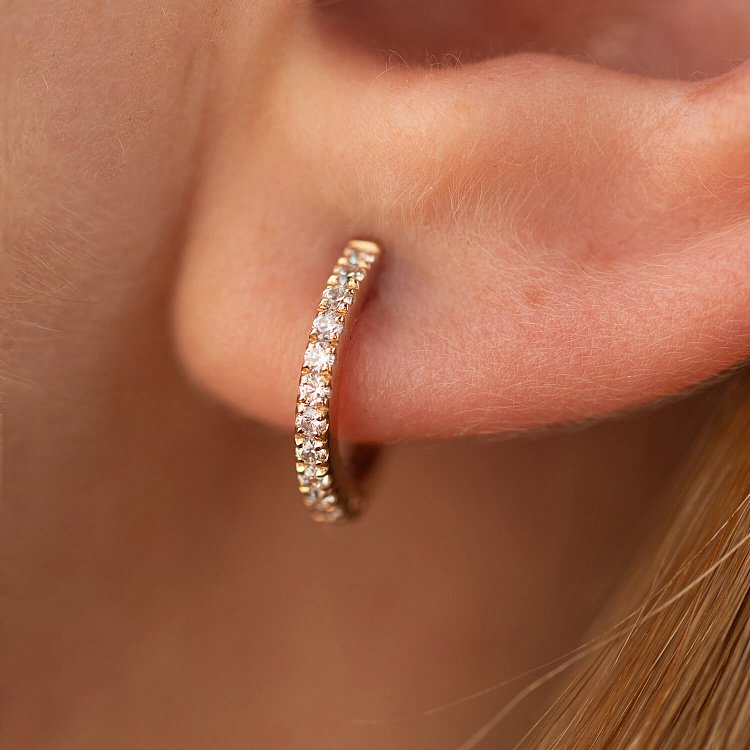 Золоті сережки з фіанітами с09136 від ювелірного магазину Онікс - 3