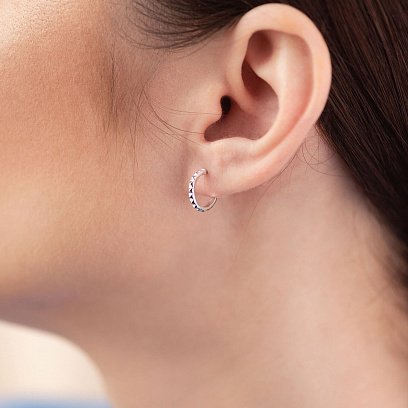 Серьги - пусеты "Mona" в белом золоте mini с08381 №2