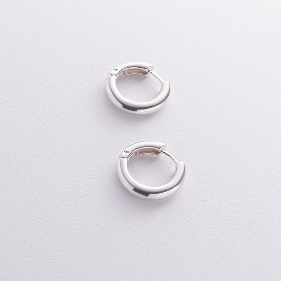 Срібні сережки - кільця 123220 №2