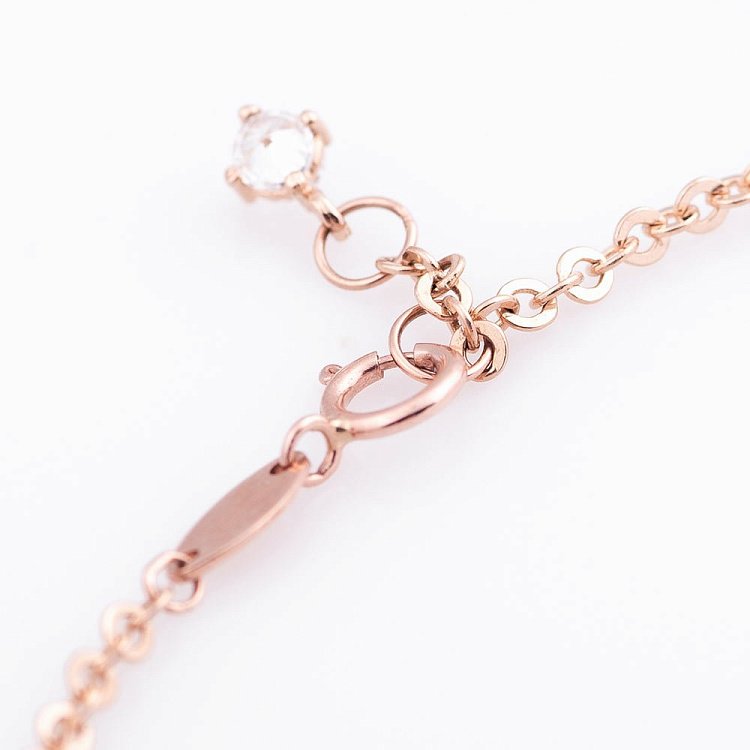 Золотой браслет на ногу с фианитами б02632 от ювелирного магазина Оникс - 2