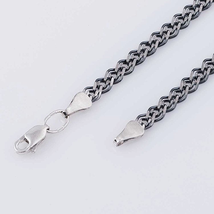 Срібний чорнений ланцюжок плетіння Нонна 10643 від ювелірного магазину Онікс - 1