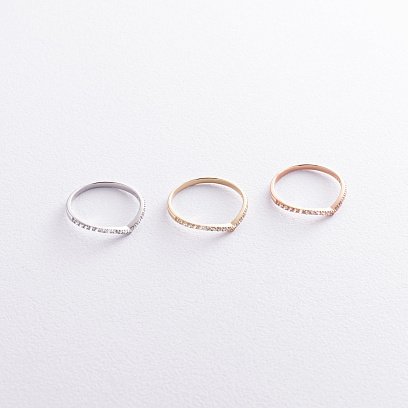 Кольцо "Особенное" с фианитами (белое золото) к07218 №3