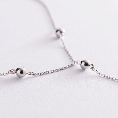 Кольє "Кульки" в білому золоті кол01947 №3