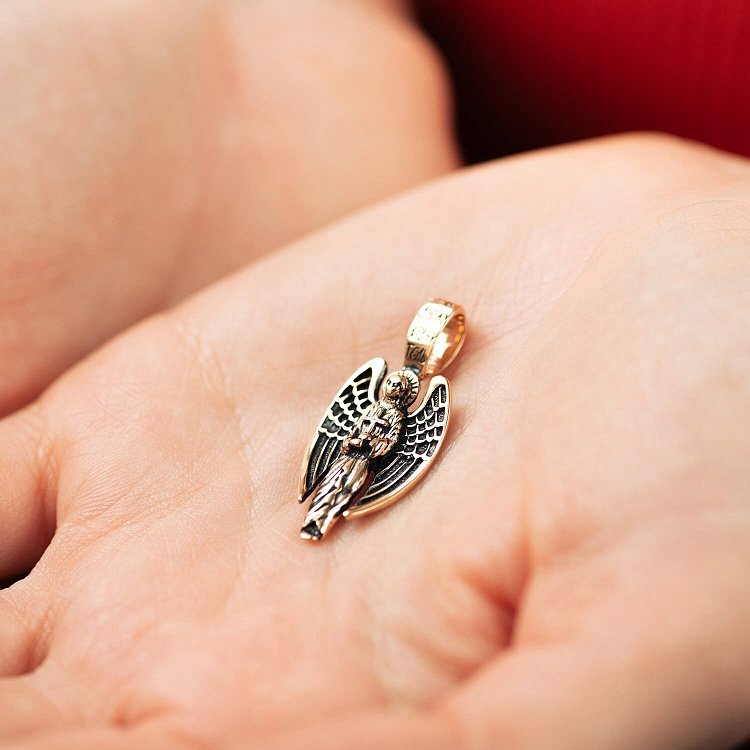 Золотая подвеска "Ангел Хранитель" п03191 от ювелирного магазина Оникс - 1