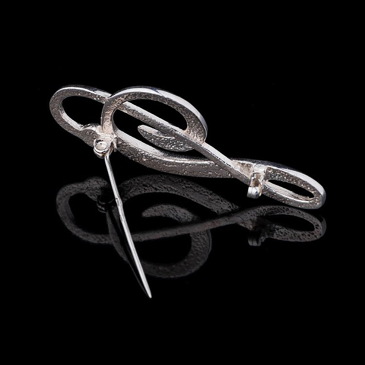 Серебряная брошь "Скрипичний ключ" 16050 от ювелирного магазина Оникс - 1