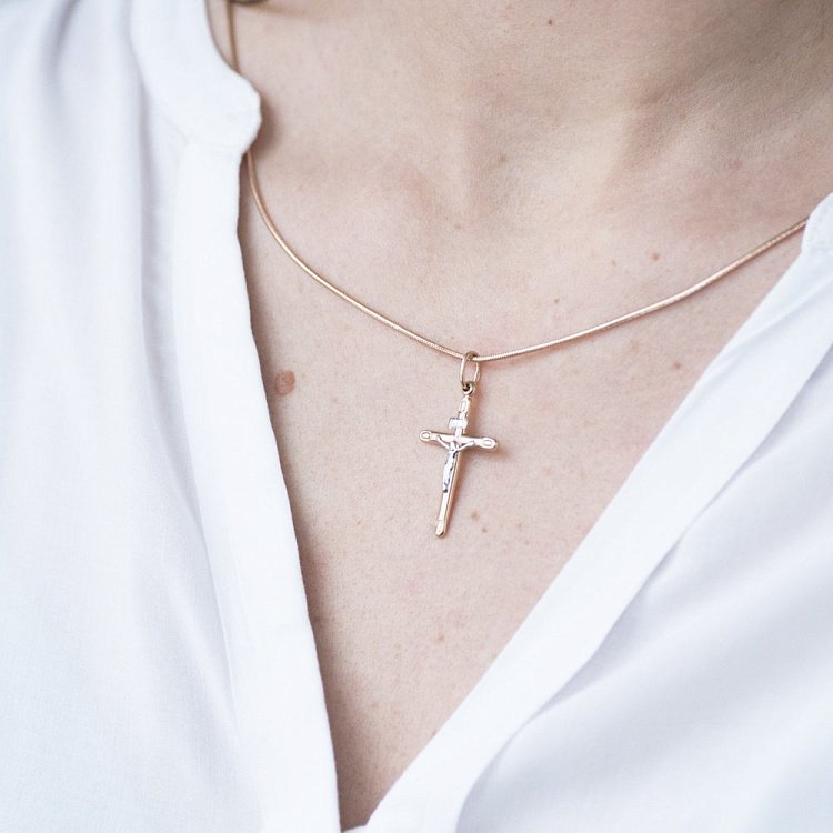 Золотий православний хрестик п01394 від ювелірного магазину Онікс - 2