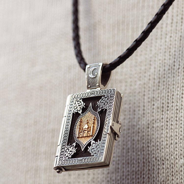 Серебряный кулон "Коран" с эбеновым деревом 941 от ювелирного магазина Оникс - 2