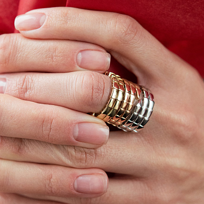 Каблучка "Змія" у червоному золоті к08408 №6