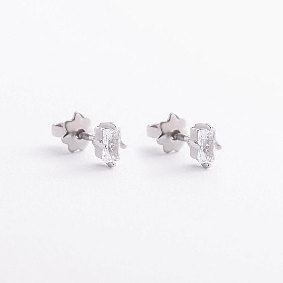Серебряные серьги - пусеты с фианитами 902-01297 №3