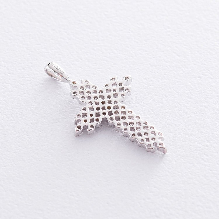 Золотой крестик с бриллиантами AP0460 от ювелирного магазина Оникс - 1