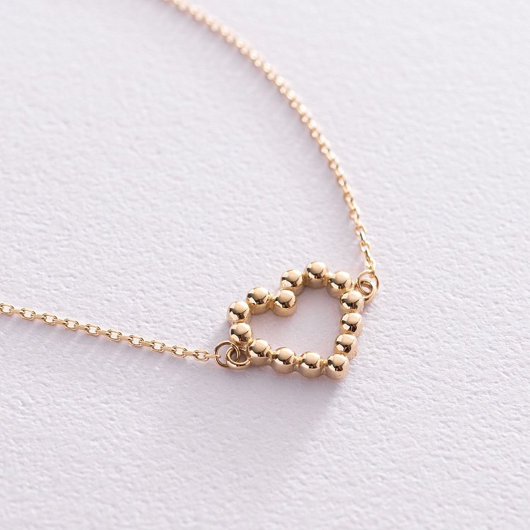 Браслет "Влюбленное сердце" в желтом золоте б04844 от ювелирного магазина Оникс - 2