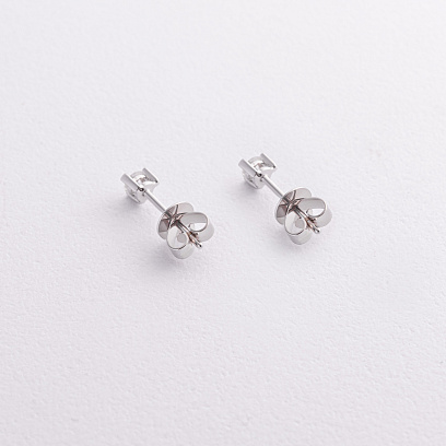 Золотые серьги - пусеты с бриллиантами сб0634ca №3