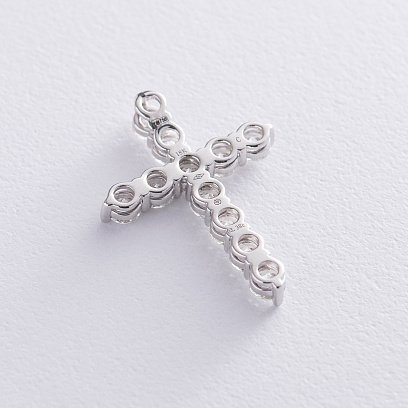 Золотий хрестик з діамантами пб0214nl №5