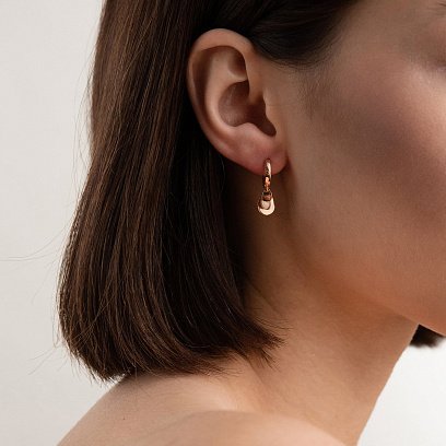Золоті сережки "Крапельки" с07569 №2