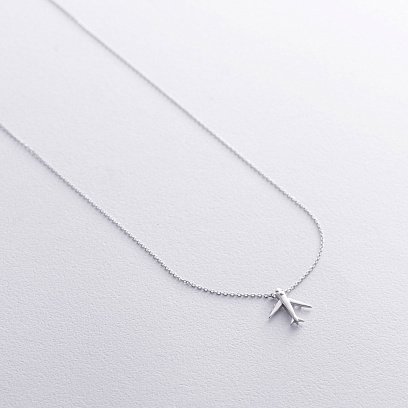 Золоте кольє "Літак" з фіанітом кол02456 №4