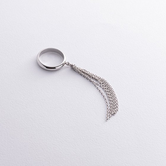 Серебряное кольцо с цепочками 112650 №5