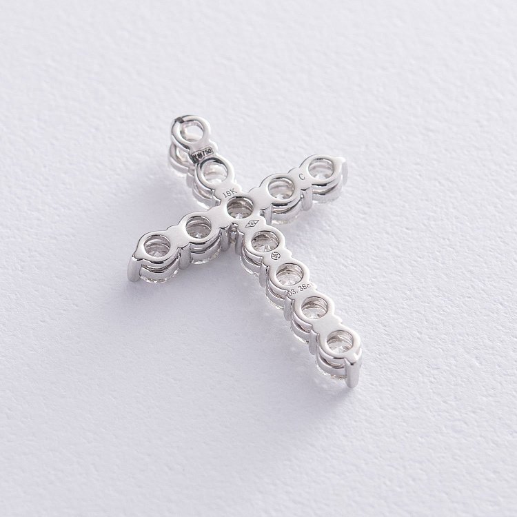 Золотий хрестик з діамантами пб0214nl від ювелірного магазину Онікс - 4