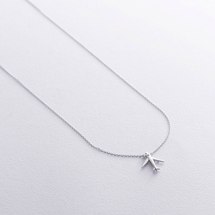 Золоте кольє "Літак" з фіанітом кол02456 від ювелірного магазину Онікс - 3