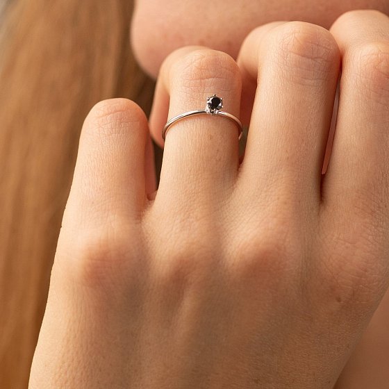 Заручальна каблучка з діамантами (біле золото) 241961121 №2