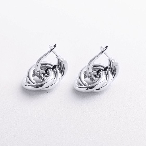 Серьги "Jessica" в белом золоте с09682 №5