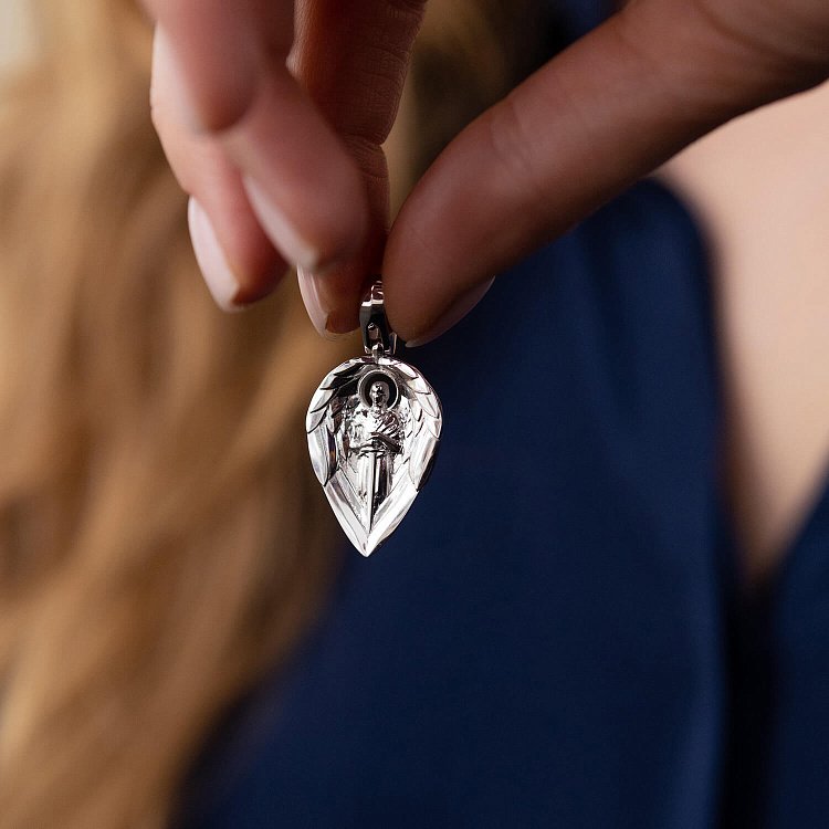 Кулон "Ангел Хранитель" у білому золоті 129481121 від ювелірного магазину Онікс - 1