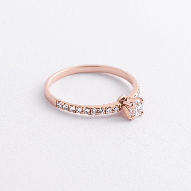 Заручальна золота каблучка з діамантами 245361321 від ювелірного магазину Онікс - 1