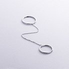 Серебряное двойное кольцо на цепочке 112626 от ювелирного магазина Оникс