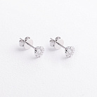 Серьги - пусеты в белом золоте (бриллианты) сб0725ca от ювелирного магазина Оникс - 1