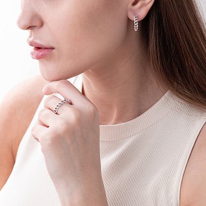 Срібні сережки "Анетт" 122993 №2