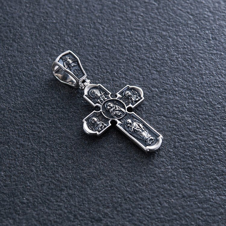 Срібний хрест "Розп'яття Христове" (чорніння) 133009 від ювелірного магазину Онікс - 1