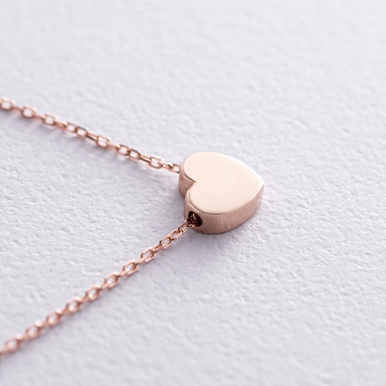 Колье "Сердечко" в красном золоте кол01229 от ювелирного магазина Оникс - 5