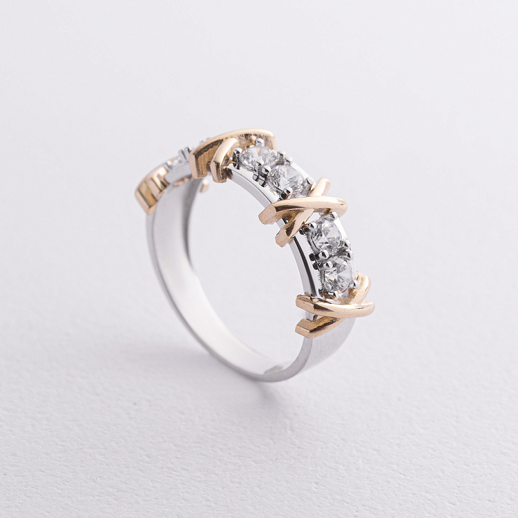 Кольцо "Rosie" с фианитами (белое золото) к08373 от ювелирного магазина Оникс