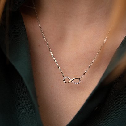 Серебряное колье "Бесконечность" 181026 №5