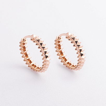 Серьги - кольца в красном золоте с08618 №2