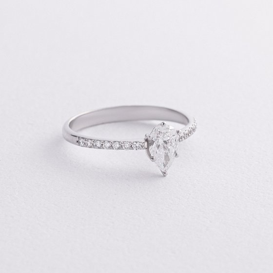 Заручальна золота каблучка з діамантами 242871121 №5