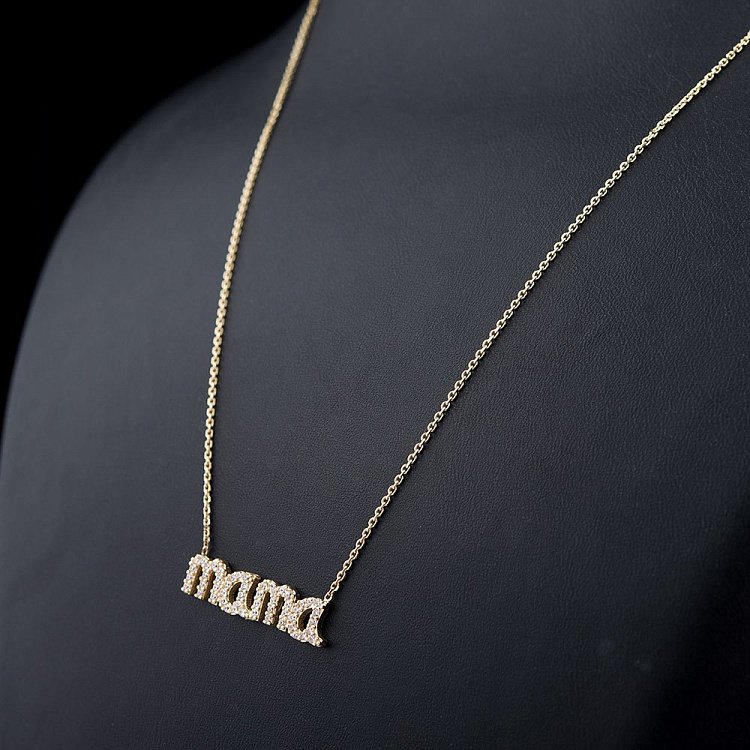 Золотое колье "Мама" кол00961 от ювелирного магазина Оникс - 1