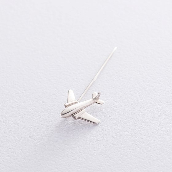 Серебряная заколка "Самолет" 20030 №3