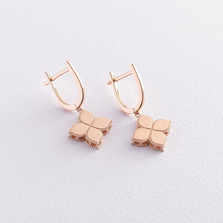 Золотые серьги "Клевер" с07424 от ювелирного магазина Оникс