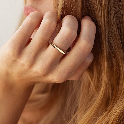 Кольцо в желтом золоте (возможна гравировка) к07600 №4