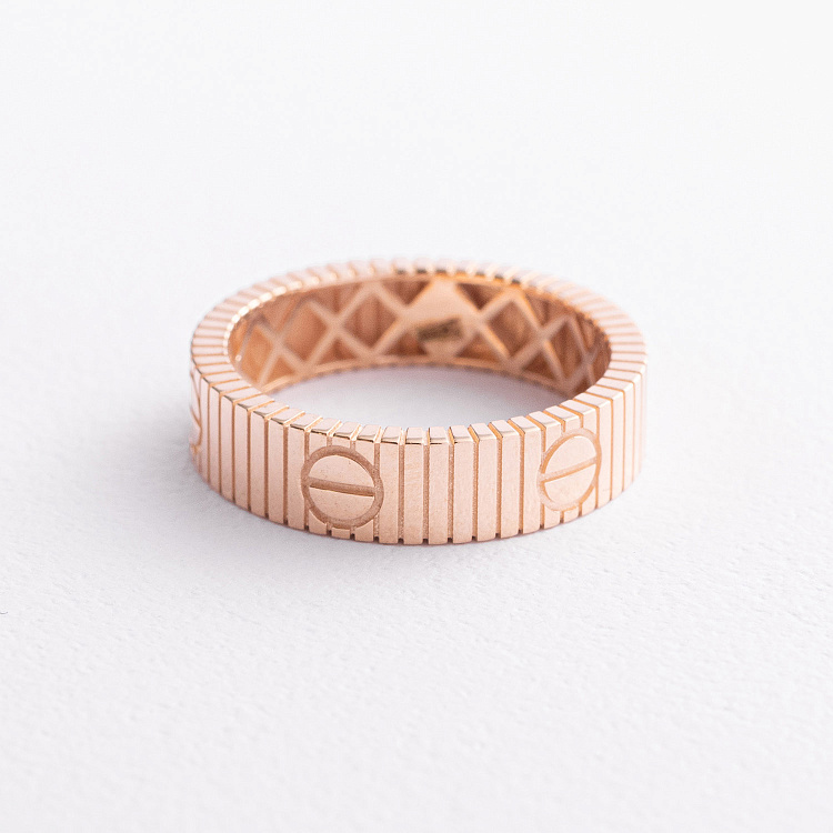 Кольцо "Love" в красном золоте к08451 от ювелирного магазина Оникс - 1