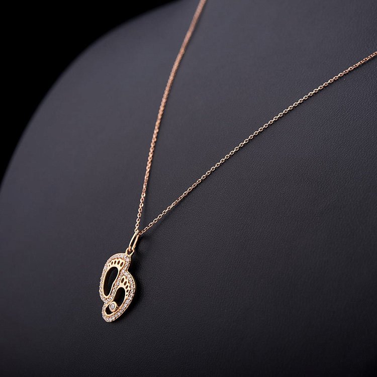 Золотое колье "Ножки младенца" с бриллиантами колб0009са от ювелирного магазина Оникс