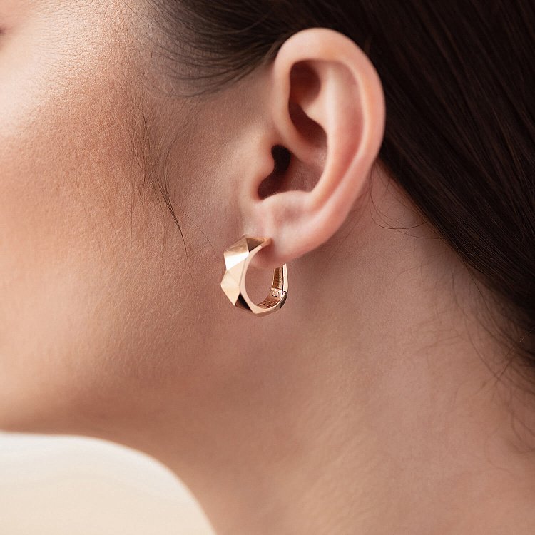 Сережки "Досконалість" у червоному золоті с08136 від ювелірного магазину Онікс - 5